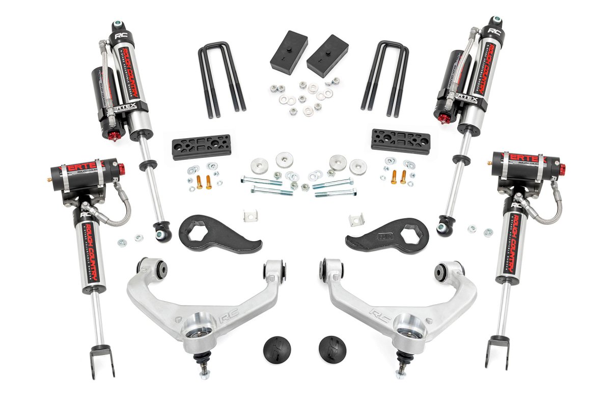 Chevrolet Silverado 2500 HD Suspension Lift Kit - Front + Rear - Rough Country - 3 Inch Lift Kit | Vertex | w/ Overloads - '20-'24